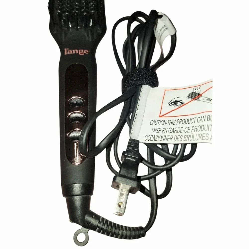 L'ange Heated Straightening Brush Black Rose Gold Hair Smoothing Styling Working